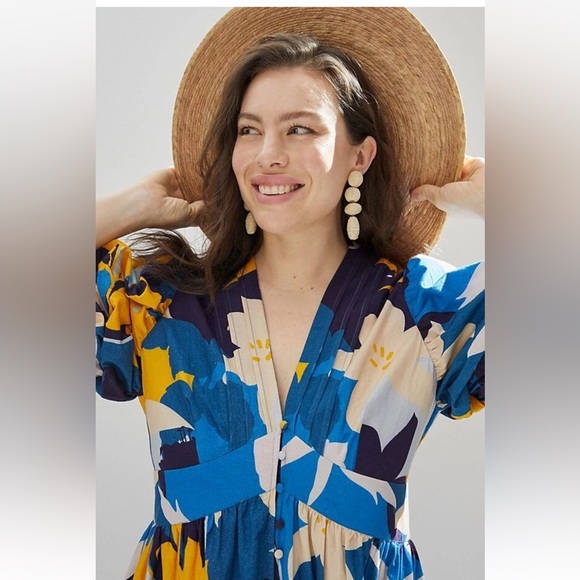 NWT Anthropologie Conditions Apply Ronika Maxi
Dress Puff Sleeve Floral Print XL - Picture 4 of 16